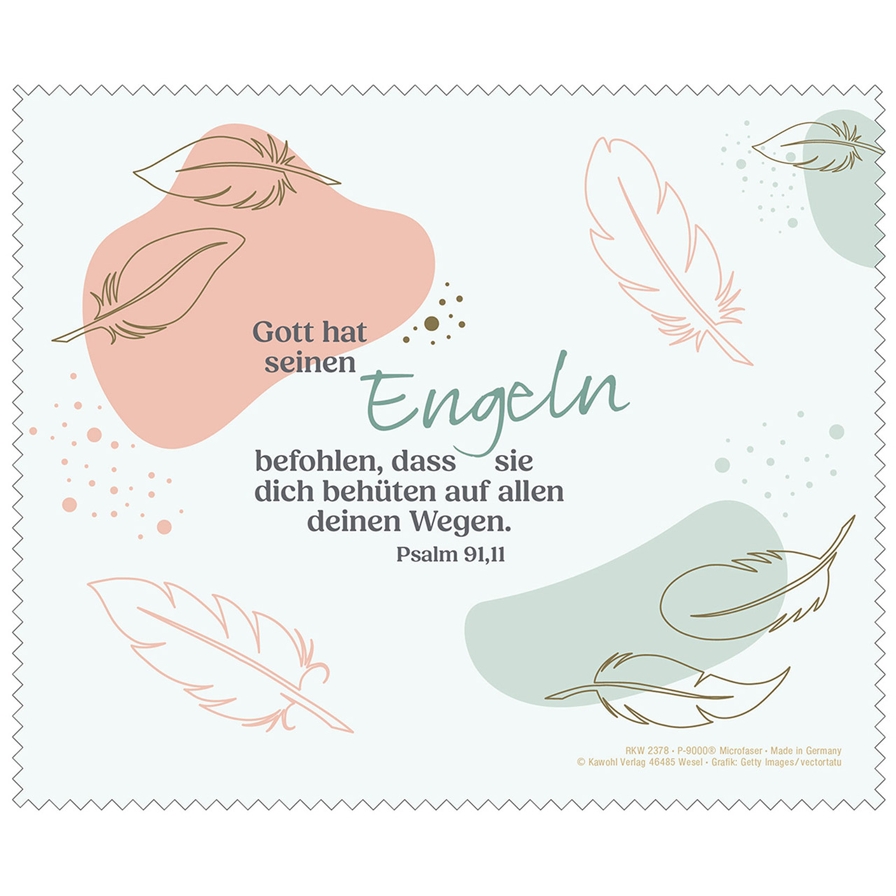 Gott hat seinen Engeln befohlen Brillenputztuch - Gott hat seinen Engeln befohlen - Federn Grafik