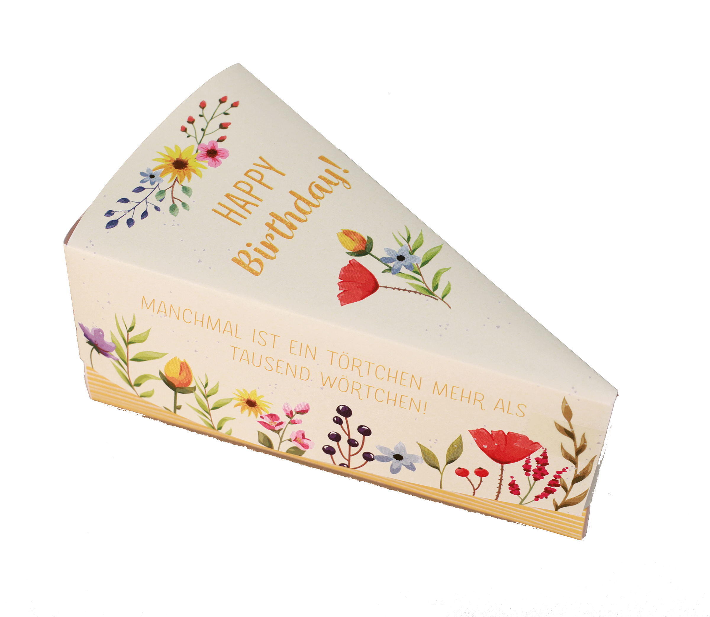 Geschenkschachtel in Kuchenform 'Happy Birthday!'