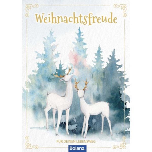Grußheft - Weihnachtsfreude - Rehe Bäume Heft