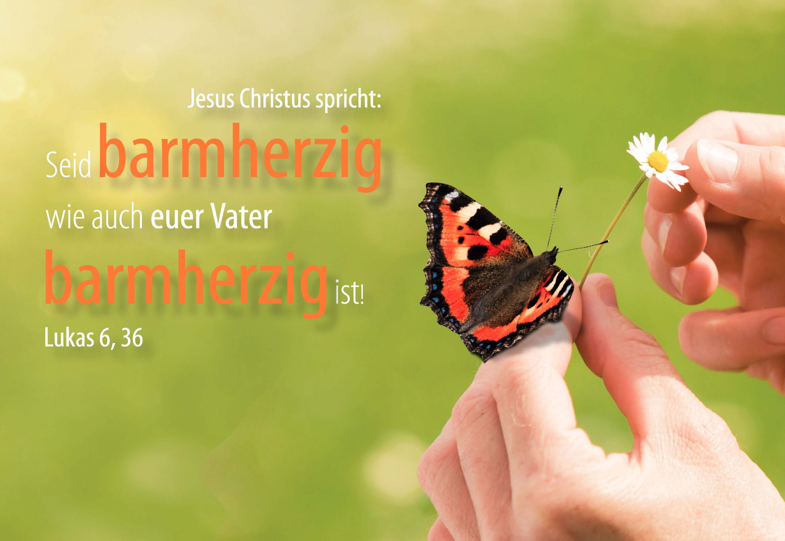 Poster A4 'Jesus Christus spricht: Seid barmherzig wie auch euer Vater barmherzi
