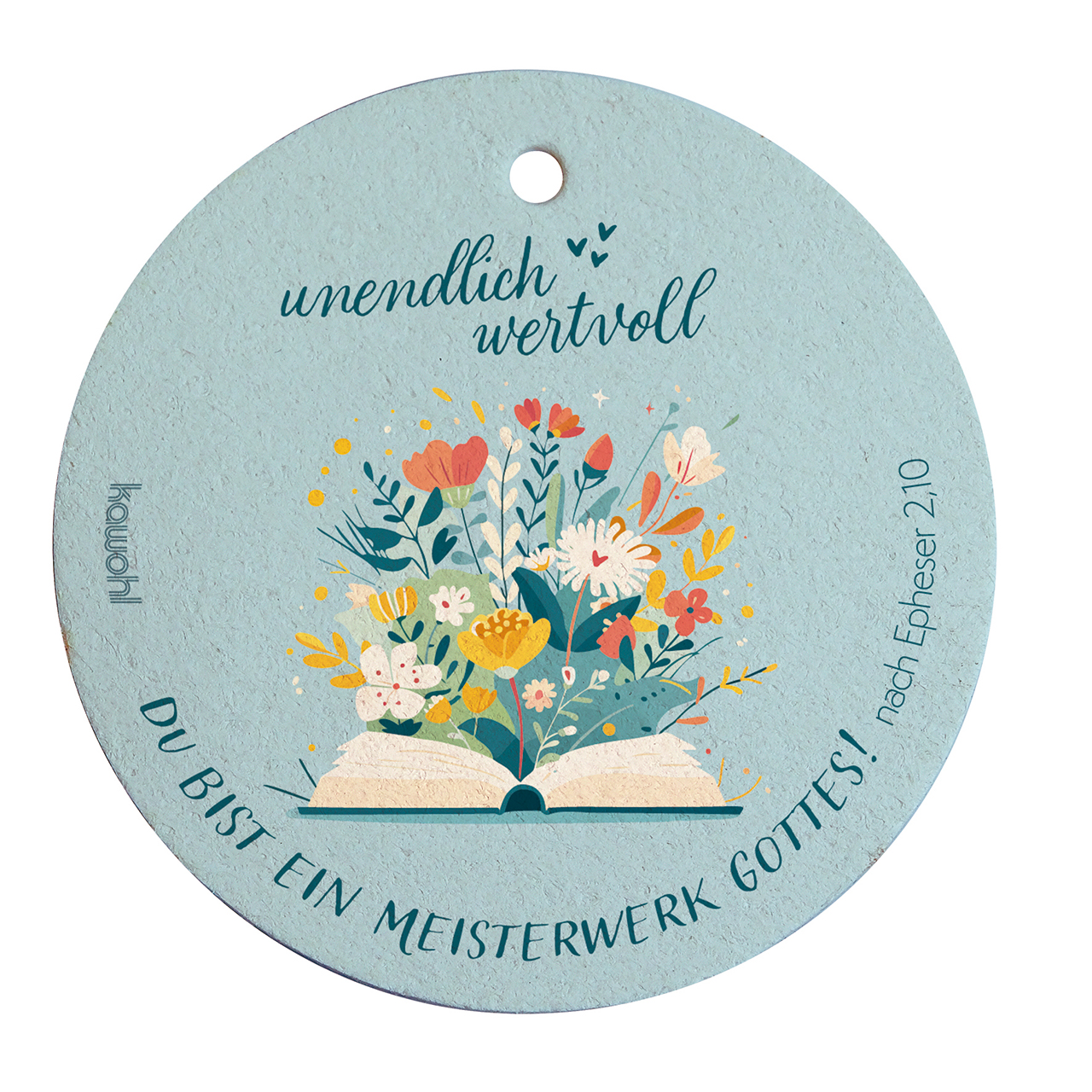 Spülschwamm - unendlich wertvoll - Buch Blumen Grafik Herzen