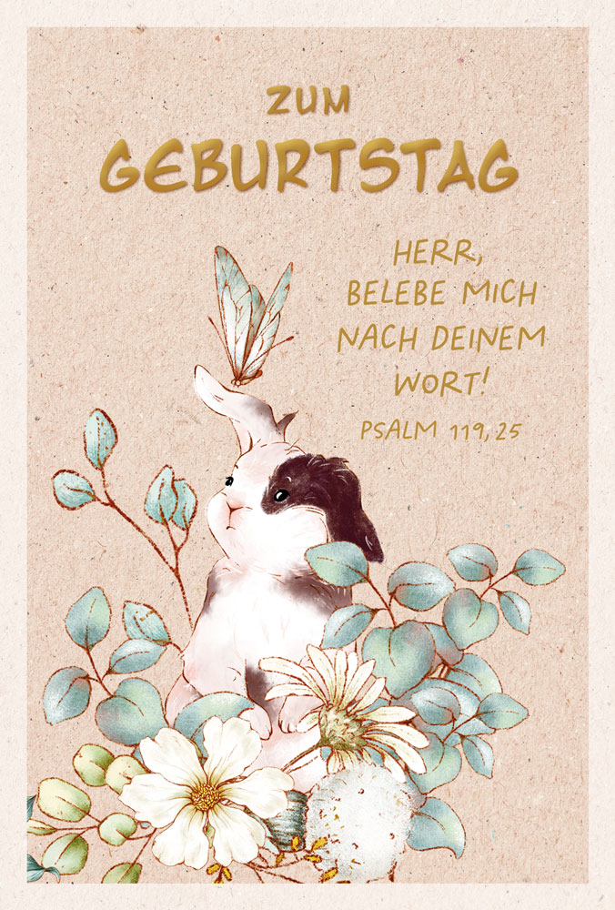 Faltkarte - Faltkarte 'Zum Geburtstag' - Herz Blumen Blätter