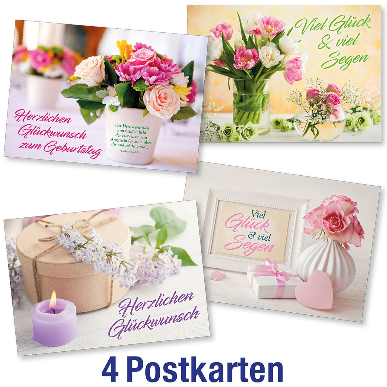 Postkartenserie 4 x 1 Geburtstag