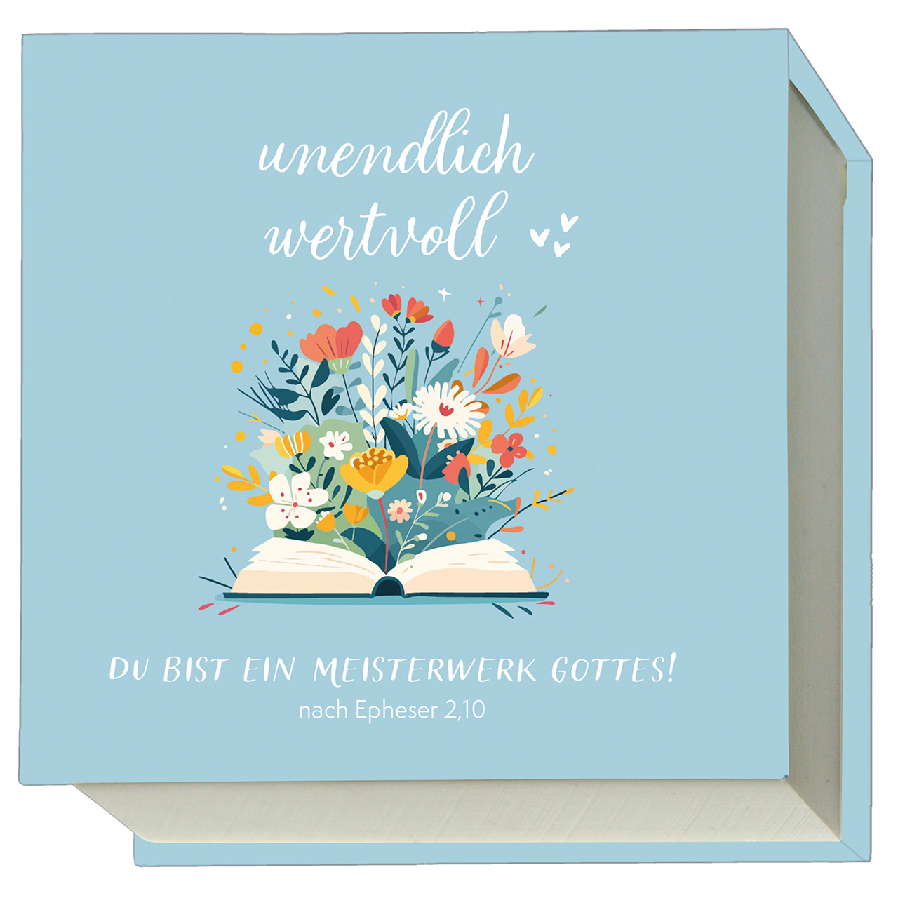 Notizblock - Unendlich wertvoll - Buch Grafik Blumen