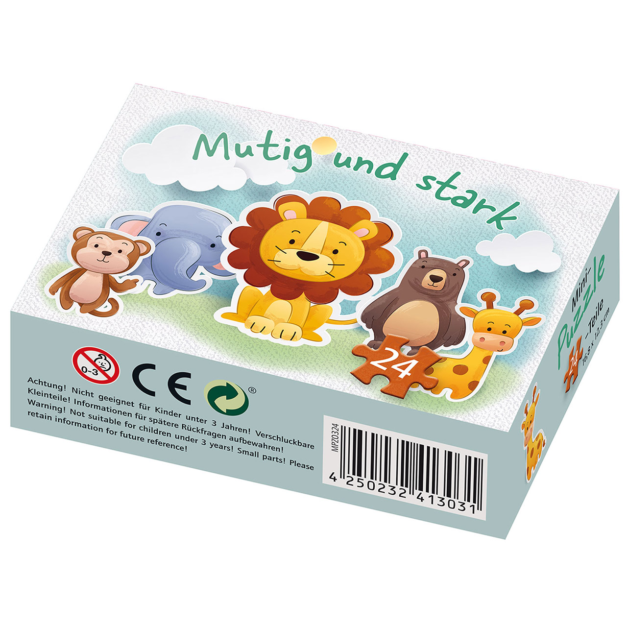 Puzzle - Mutig und stark - Löwe Giraffe Bär Elefant