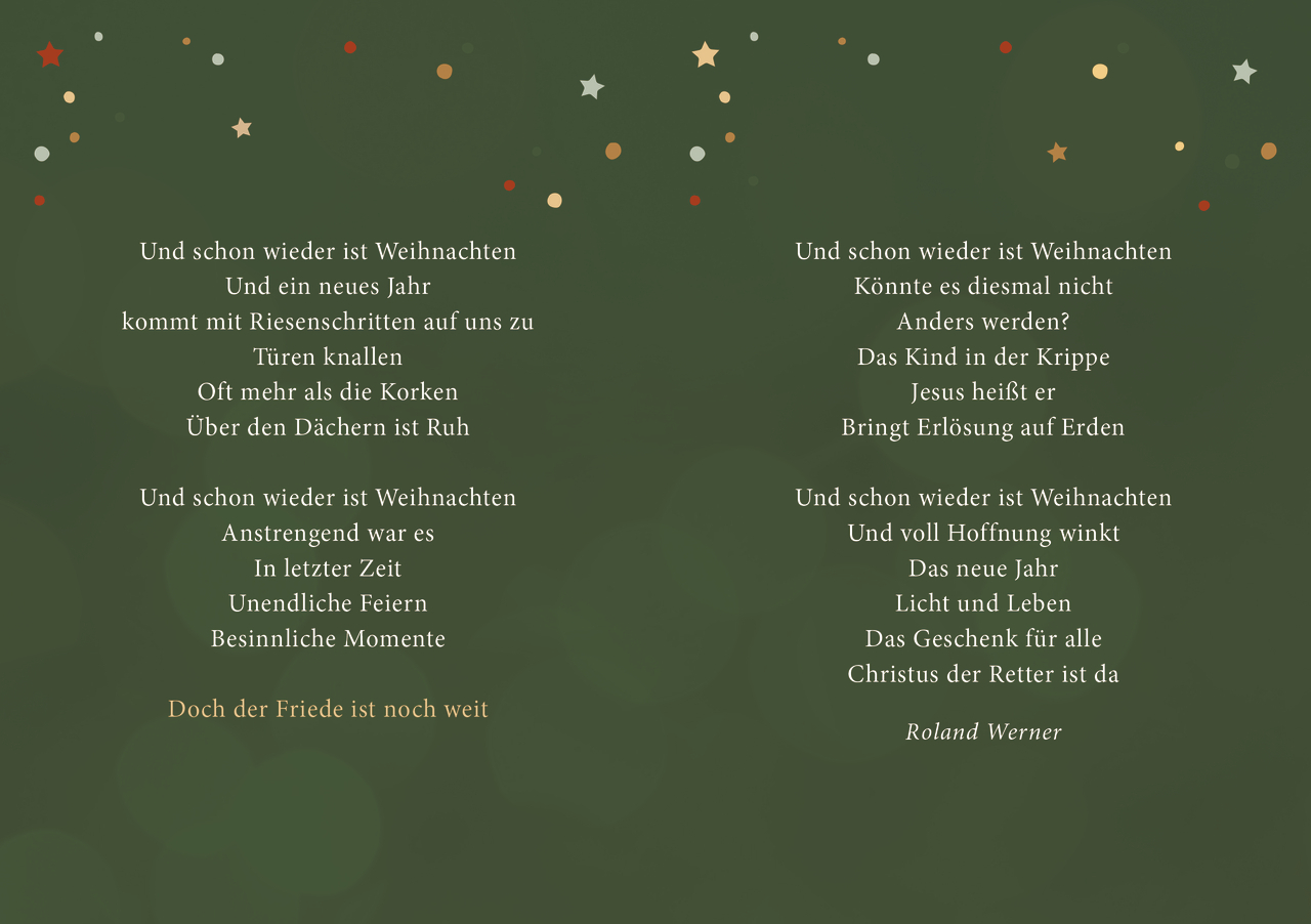 Grußheft - Segenspost zu Weihnachten