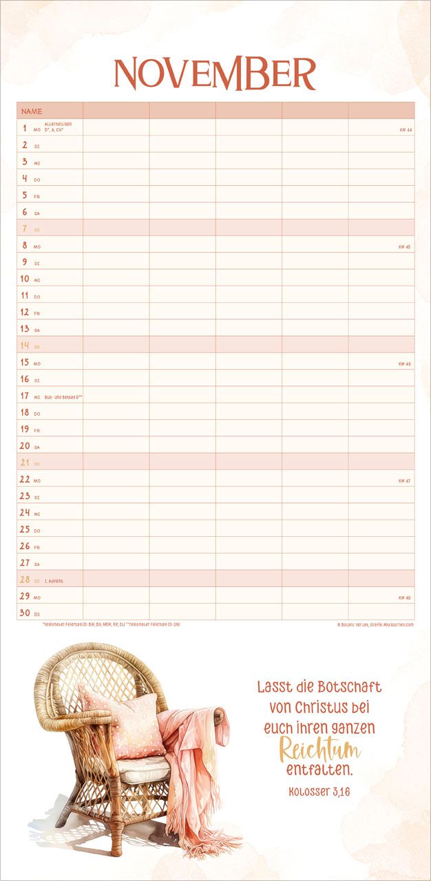 Terminkalender - Familienplaner für uns 2027