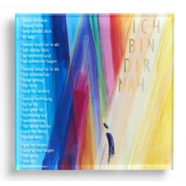 Lichtbild Linien 'Ich bin dir nah' Gelb
