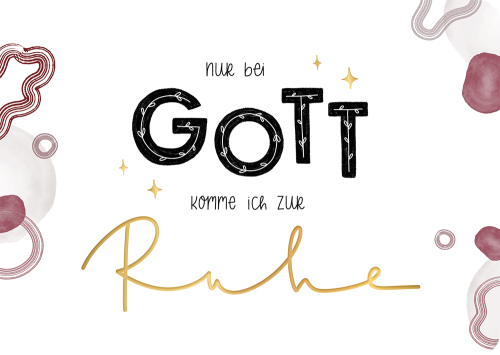 Postkarte - Postkarte 'Nur bei Gott komme ich zur Ruhe. Psalm 62,2' - Karte Muster