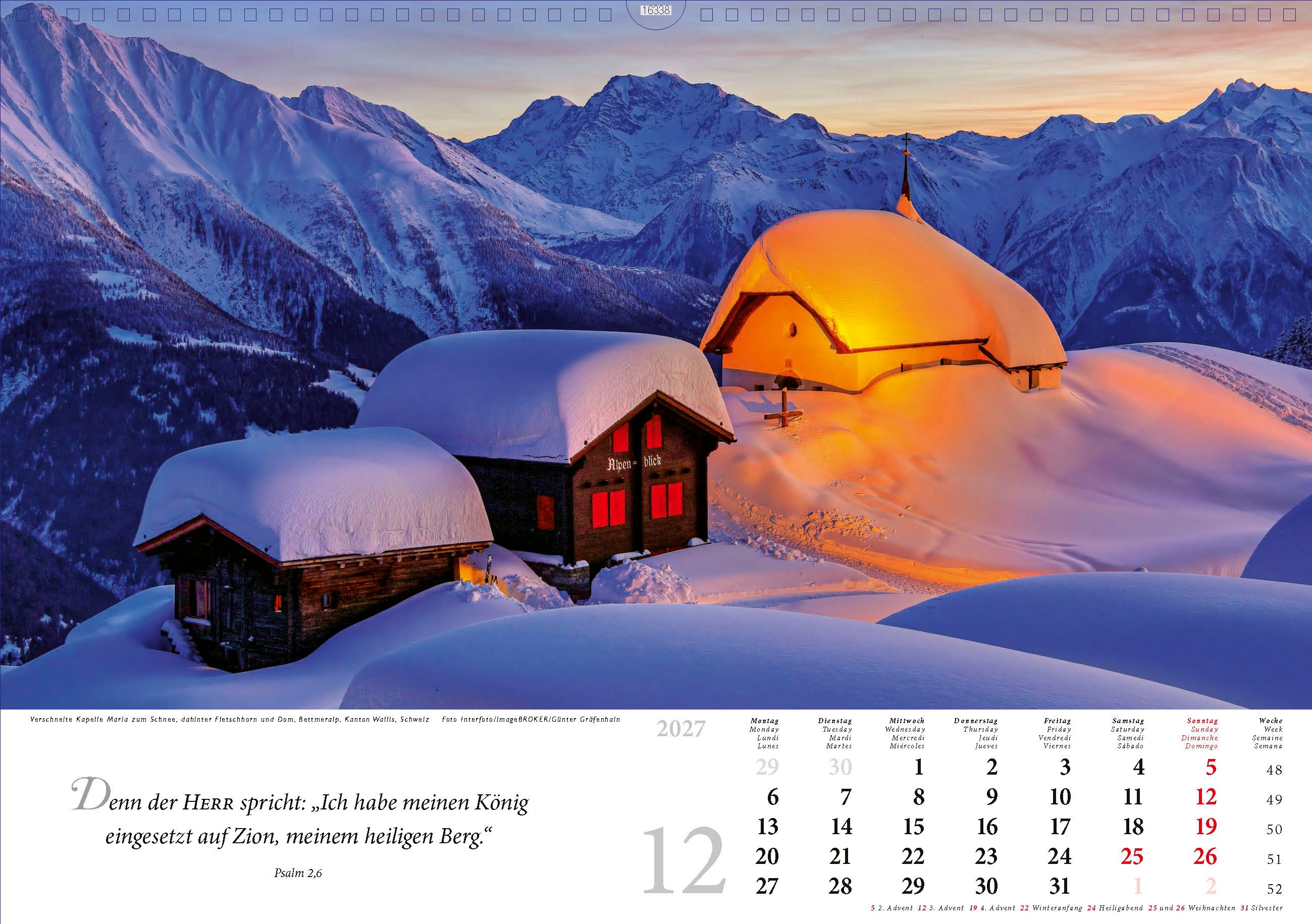 Wandkalender - Lobet, ihr Berge, den Herrn 2027