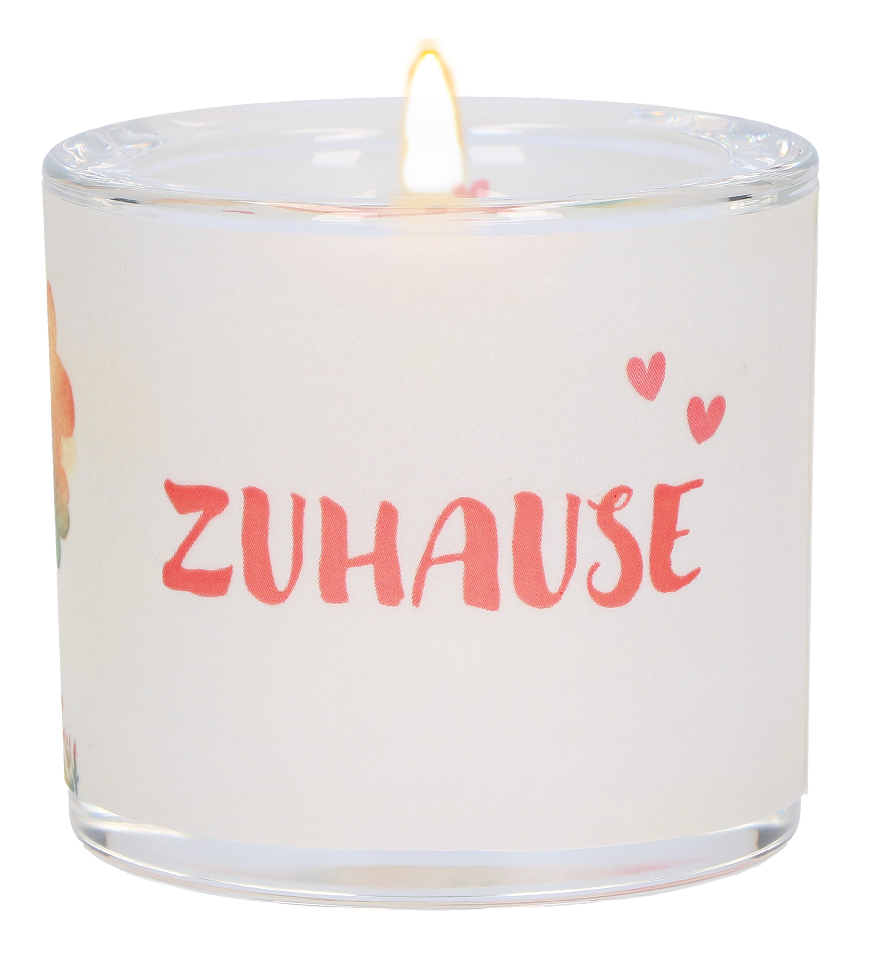 Teelichthalter - Glaswindlicht "Zuhause"