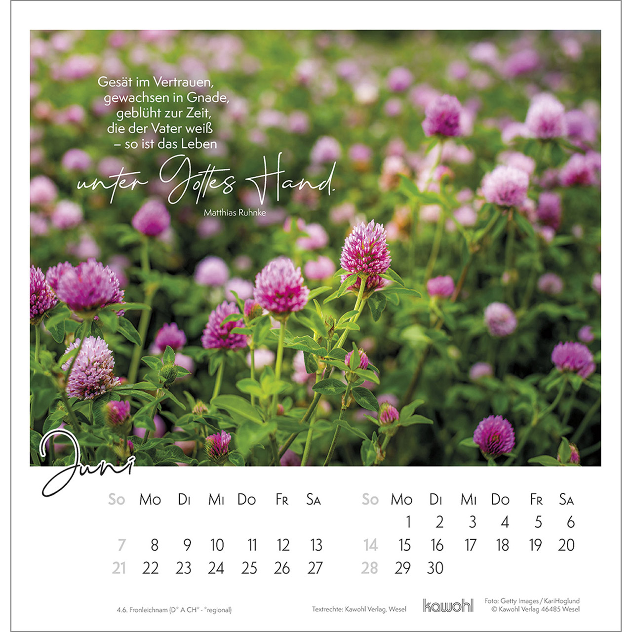 Wandkalender - Auszeit im Grünen 2026