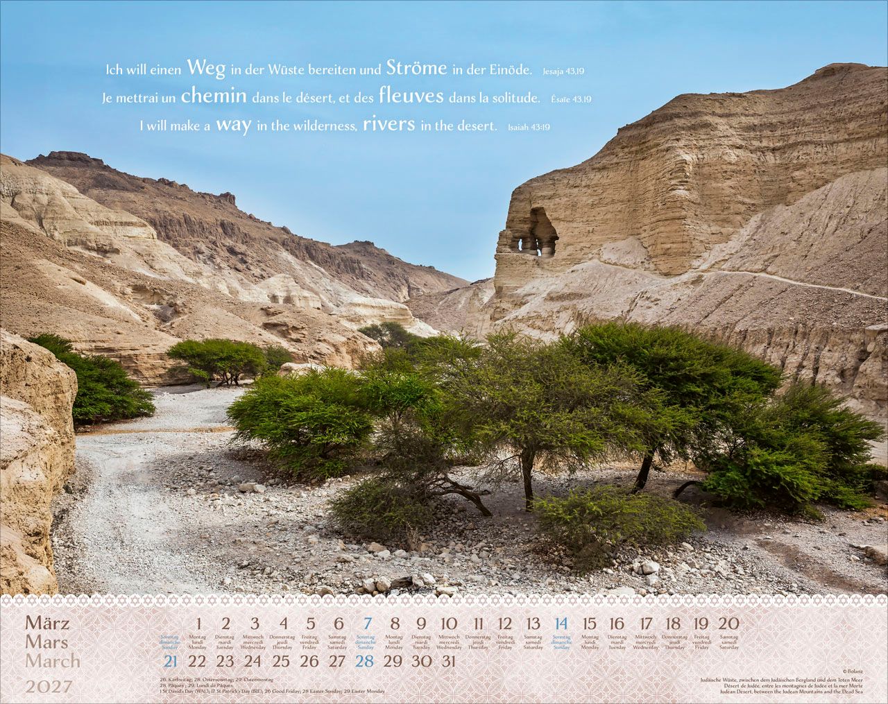 Wandkalender - Israel Shalom 2027 Wandkalender