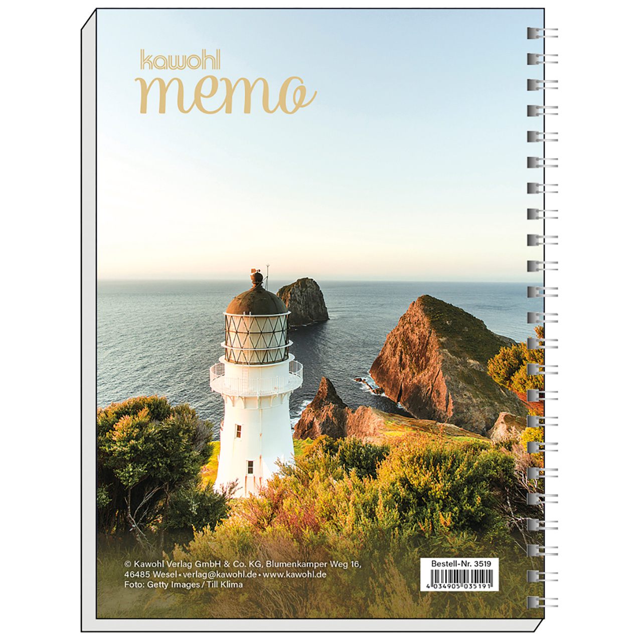 Notizbuch - Ich weiß nicht, wohin Gott mich führt - Leuchtturm Felsen Meer