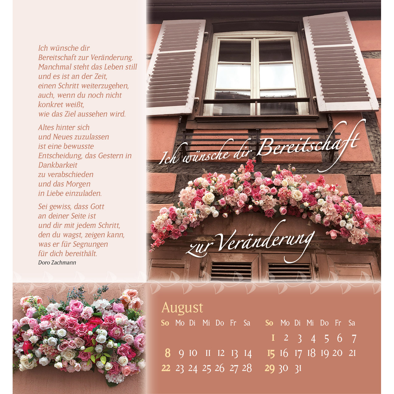 Aufstellkalender - Rosenduft mit besten Wünschen 2027