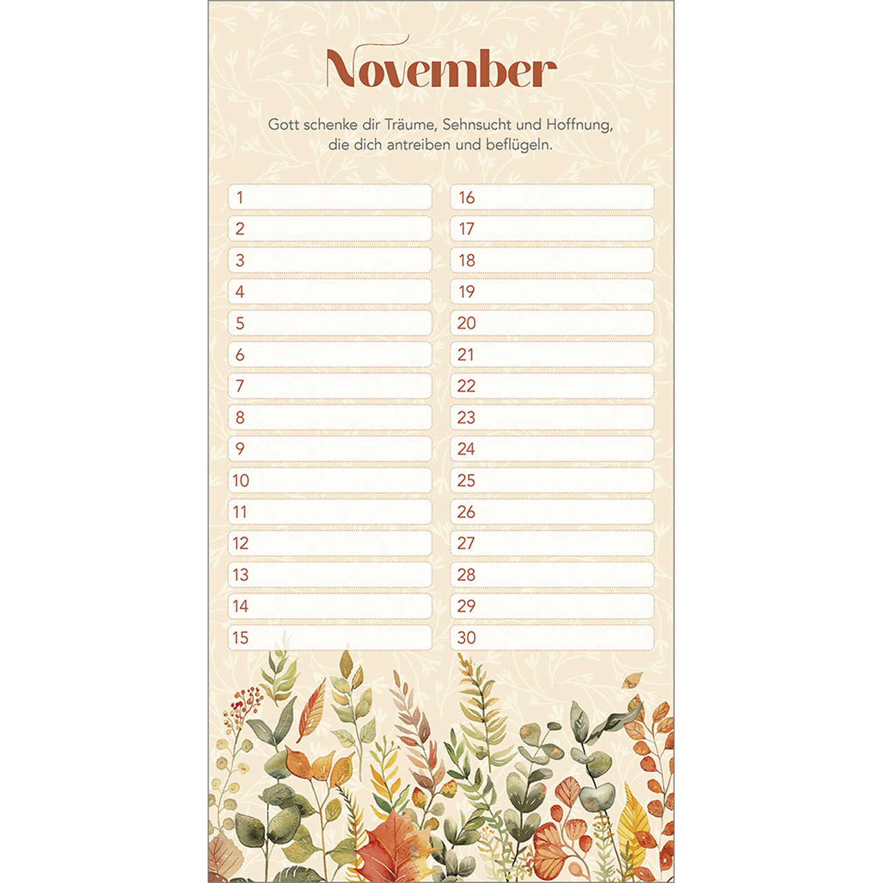 Immerwährender Kalender - Dankbar für dich - Aquarell Blumen