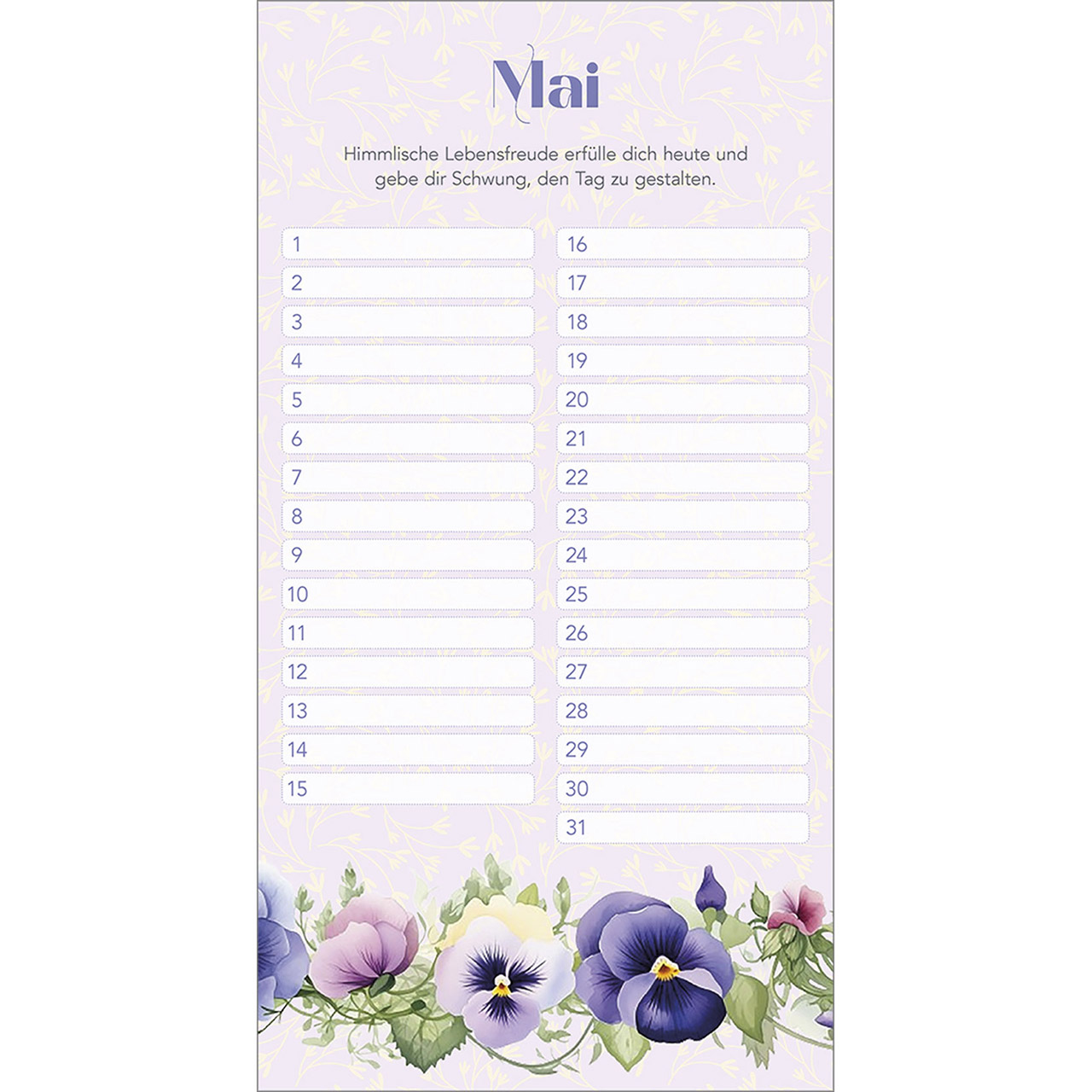 Immerwährender Kalender - Dankbar für dich - Aquarell Blumen