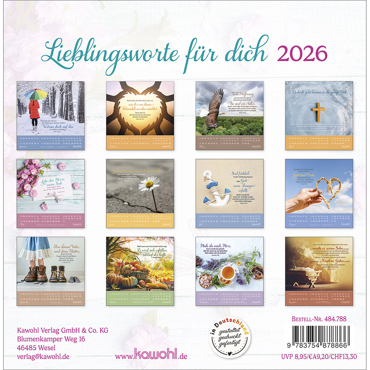 Postkartenkalender - Lieblingsworte für dich 2026
