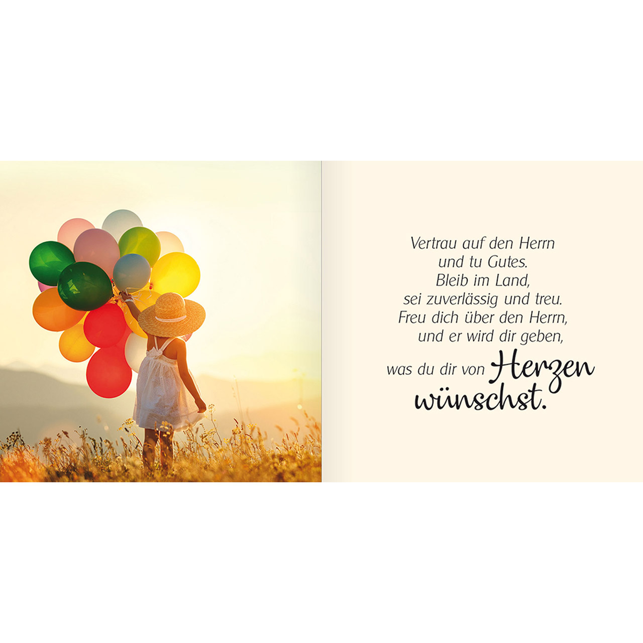 Geschenkbuch - Ich schenke dir Psalm 37 - Berge See Weg Panorama
