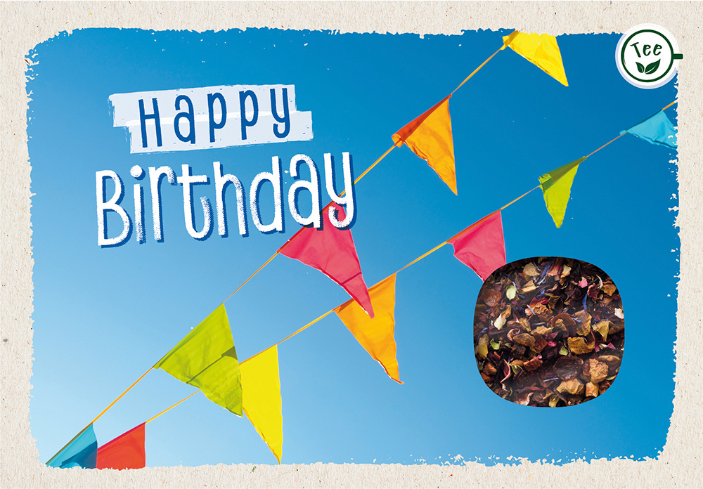 Lebensmittel-Karte - Teekarte 'Happy Birthday'