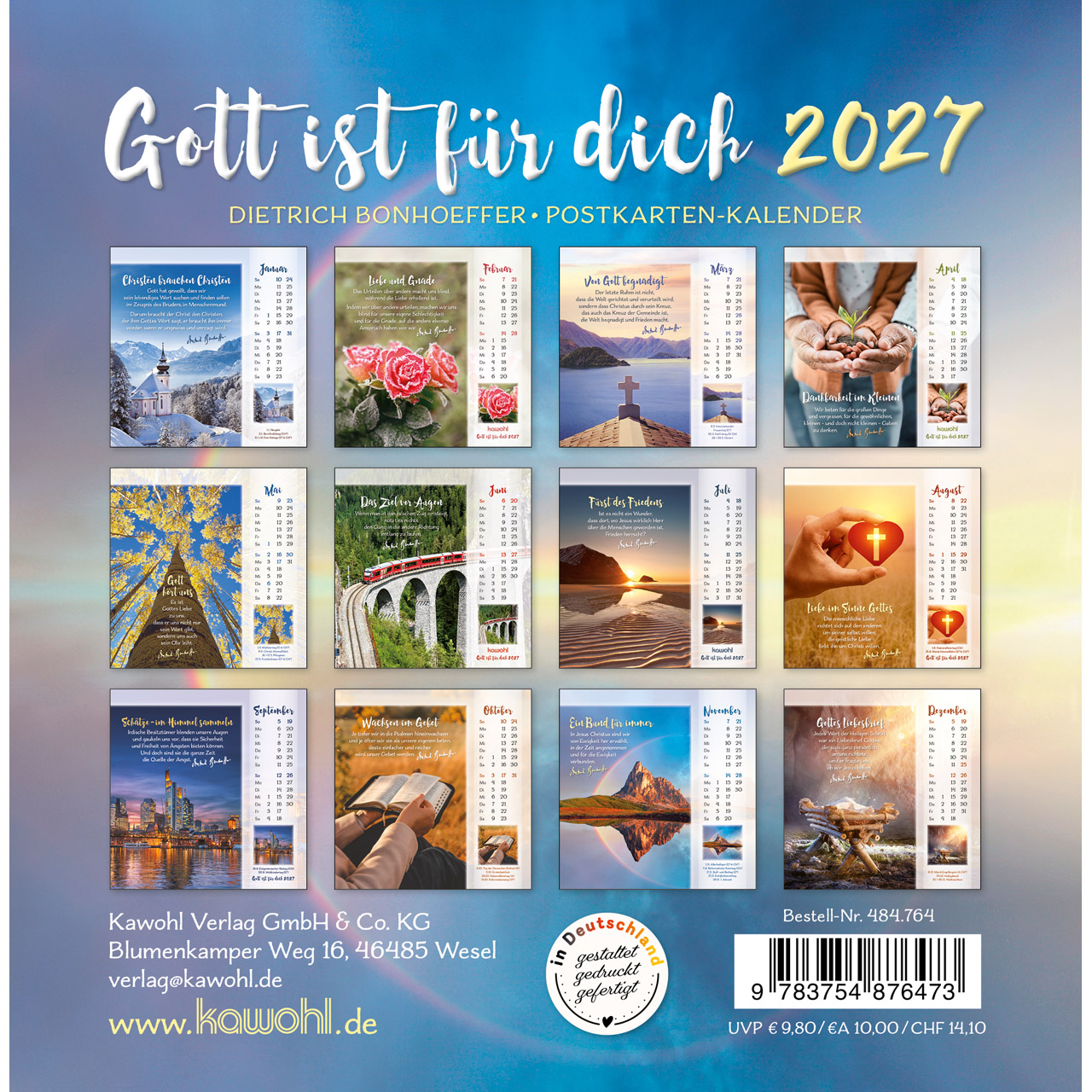 Postkartenkalender - Gott ist für dich 2027