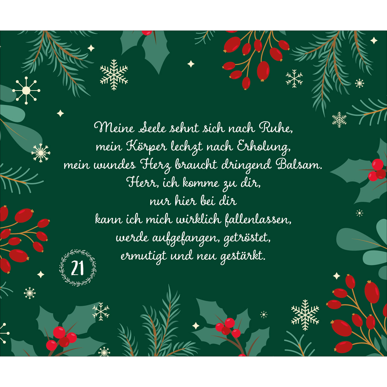 Adventskalender - Besinnliche Impulse von Doro Zachmann - Häuserzeite Winder Schnee Tannenbäume Baum