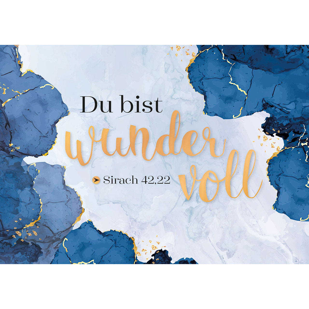 Karten-Aufstell-Etui - Du bist kostbar und getragen - Grafik Gold