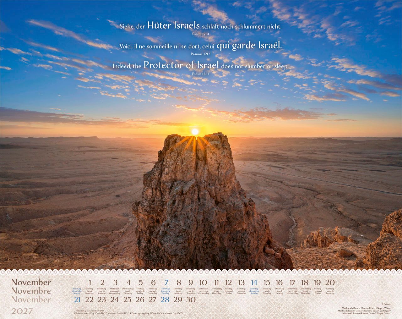 Wandkalender - Israel Shalom 2027 Wandkalender