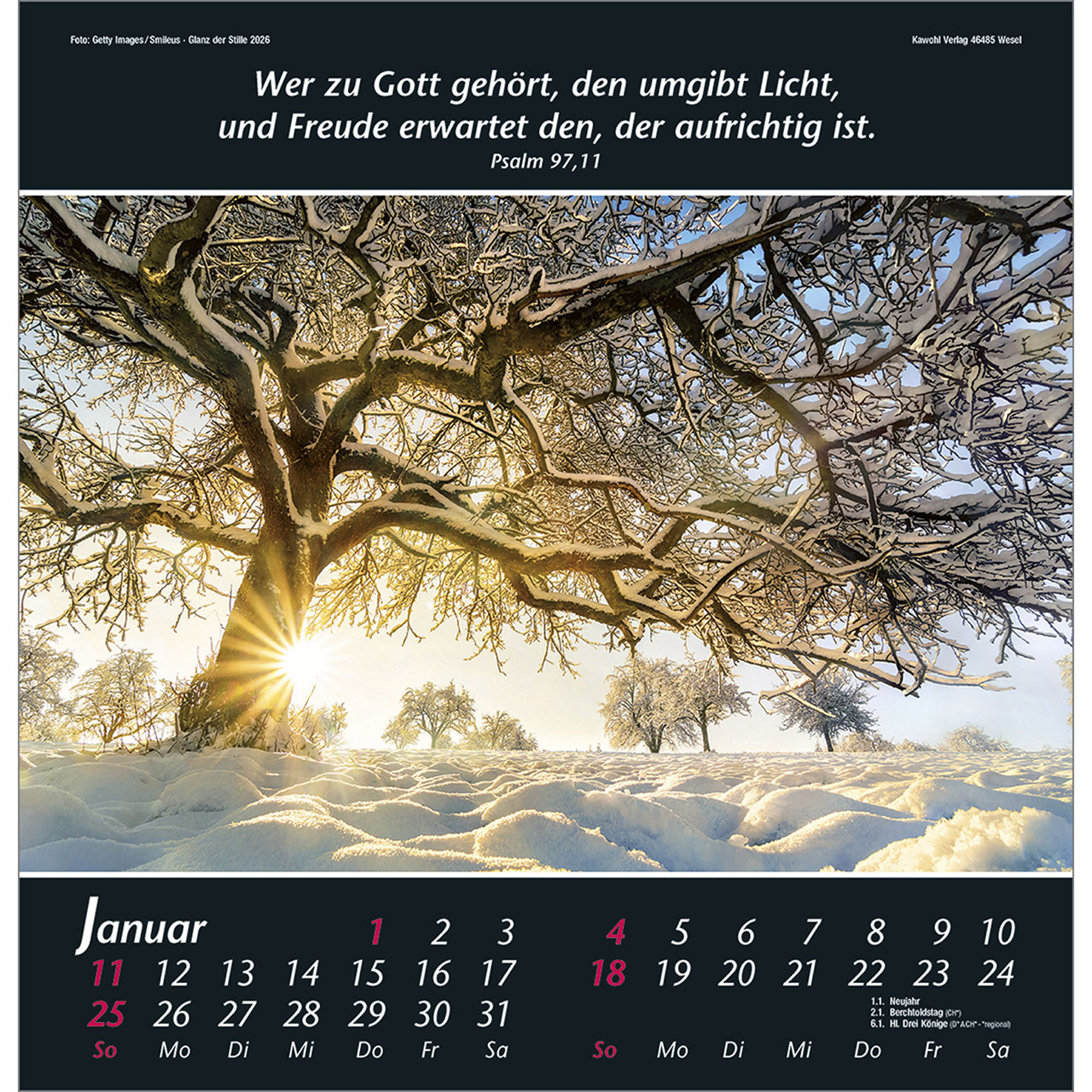 Wandkalender - Glanz der Stille 2026