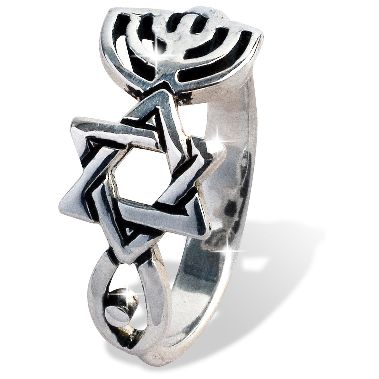Menora-Davidstern-Ichthys Ring - Menora-Davidstern-Ichthys - Menora-Davidstern-Ichthys, Ring