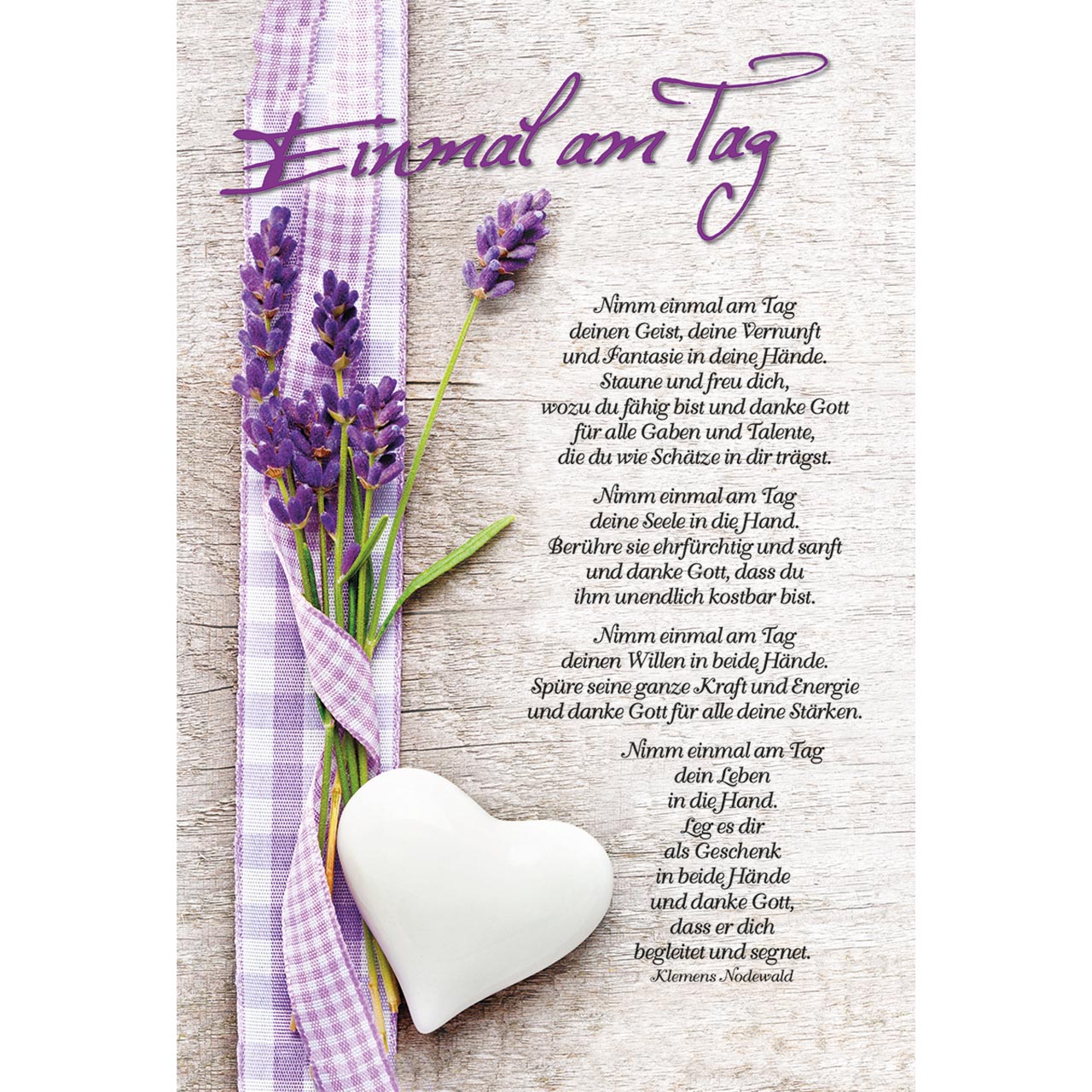 Einmal am Tag Faltkarte - Einmal am Tag - Lavendel Herz
