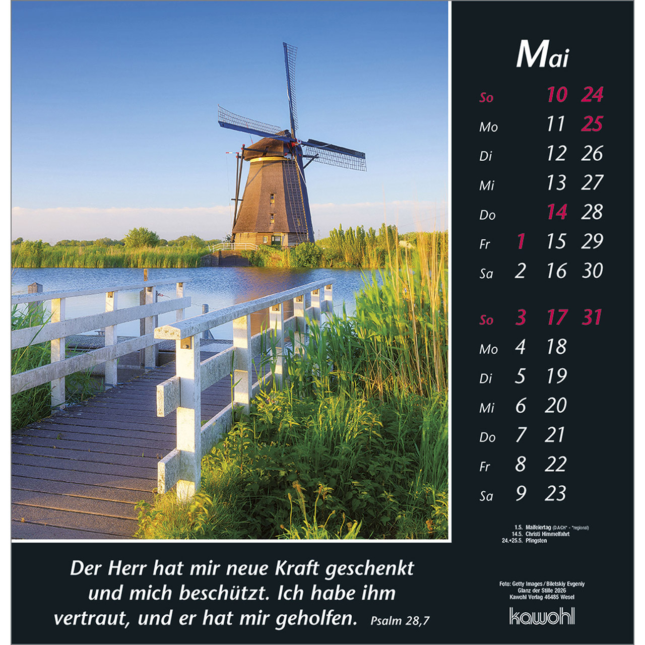 Wandkalender - Glanz der Stille 2026