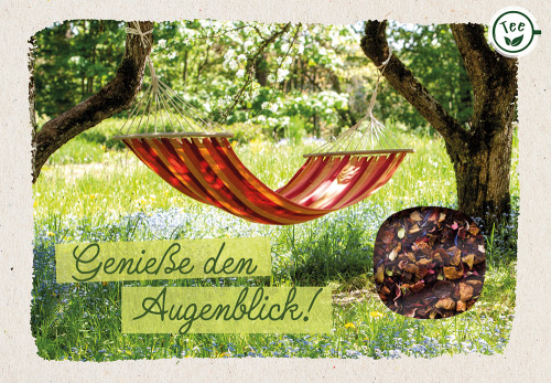 Lebensmittel-Karte - Teekarte 'Genieße den Augenblick!' - Hängematte