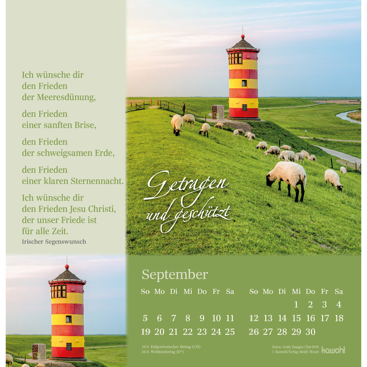 Wandkalender - Sei behütet auf allen Wegen 2027