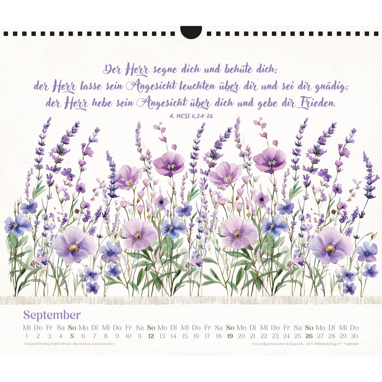 Wandkalender - Freude im Herzen 2027 - Blumenaquarelle, Aquarellmotive mit Blumen