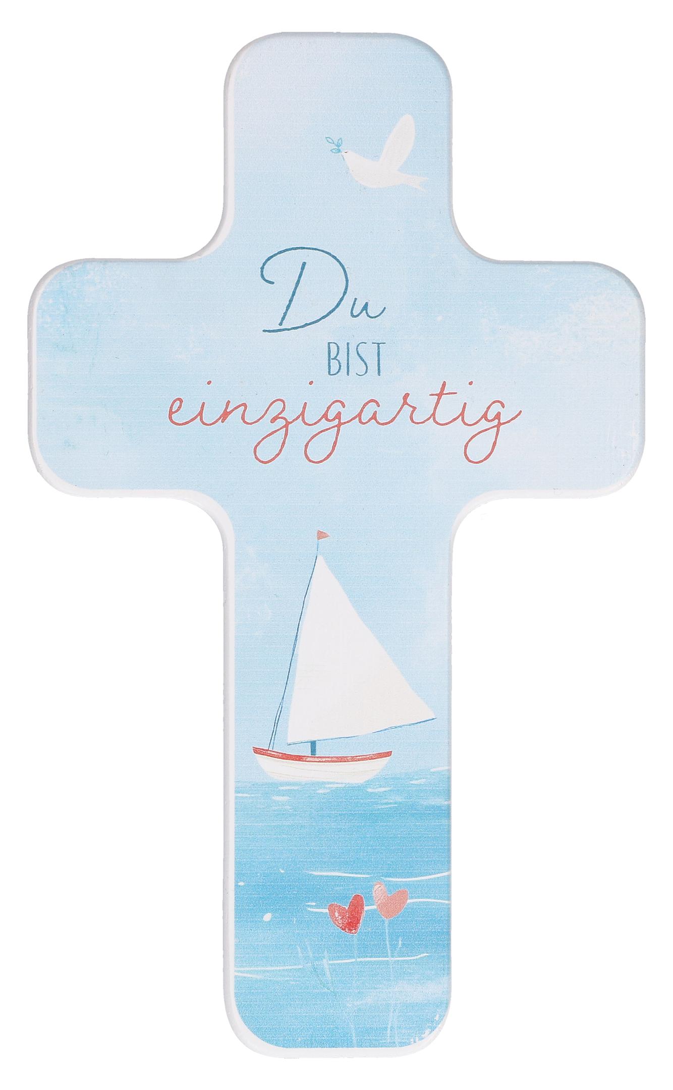Wanddekoration - Kinderholzkreuz Du bist einzigartig