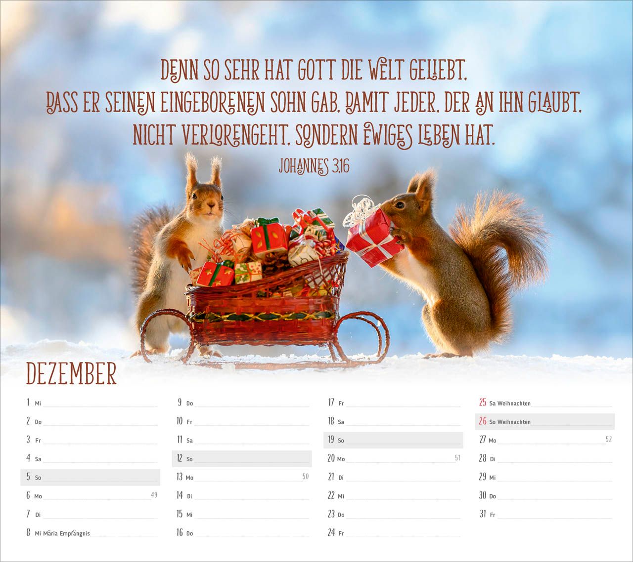 Tischkalender - Du sorgst für mich 2027