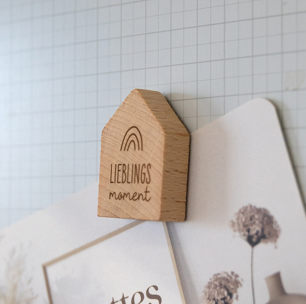 Magnet - Holzhaus Magnet "Lieblingsmoment"