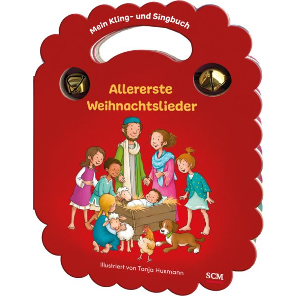Buch - Allererste Weihnachtslieder - Mann Frau Kinder Eheleute Baby Tiere Schaf Hund Huhn Wiege