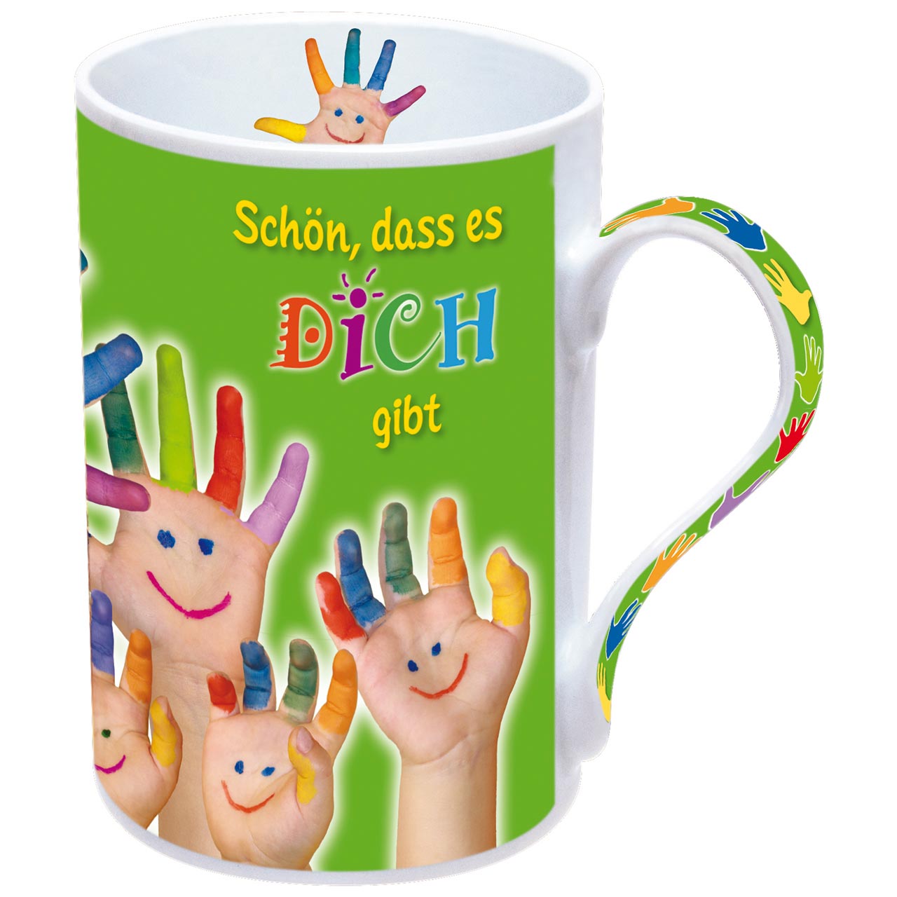 Schön, dass es dich gibt Tasse - Schön, dass es dich gibt - bunte Hände Hände mit Gesicht