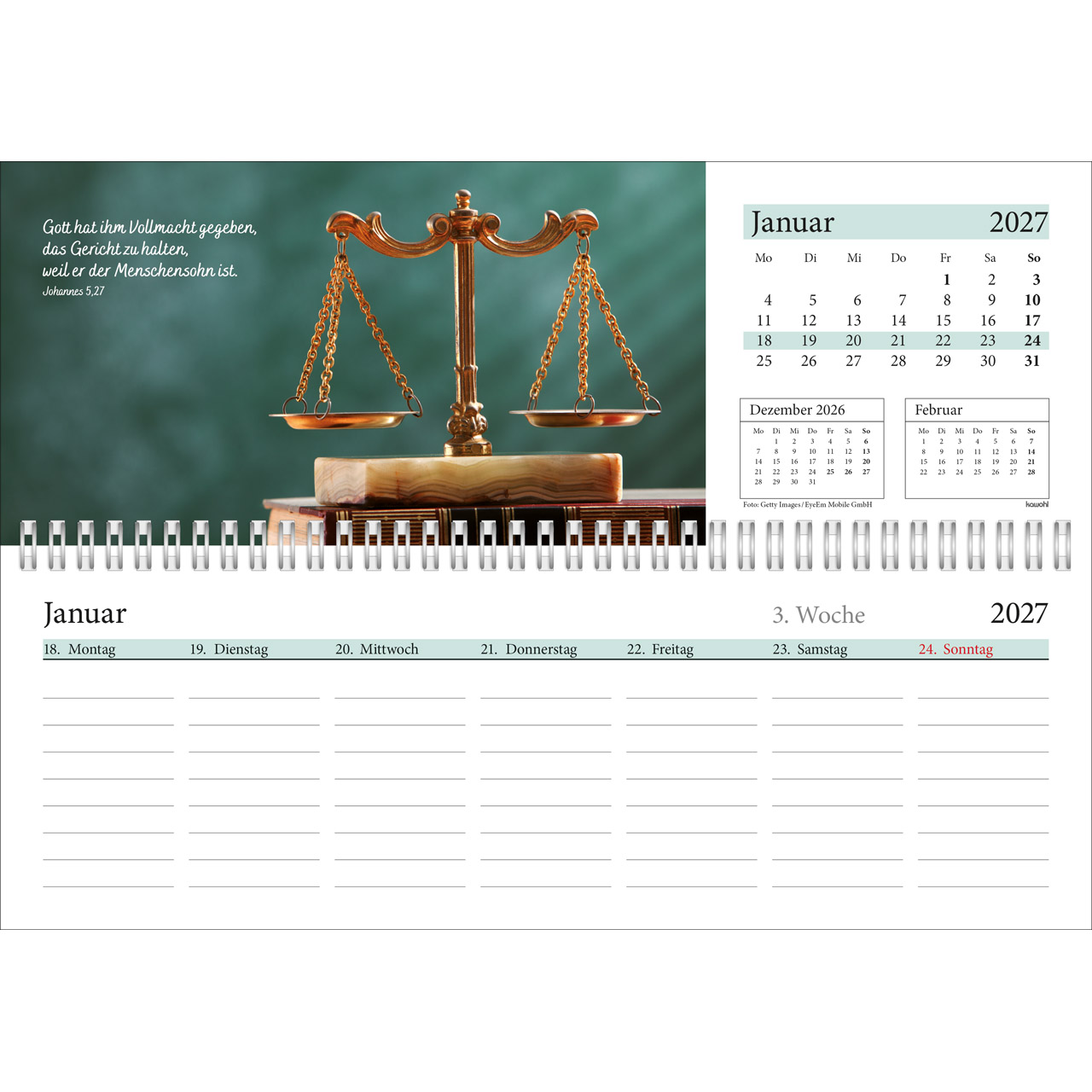 Tischkalender - In deine Hand leg ich den Tag 2027