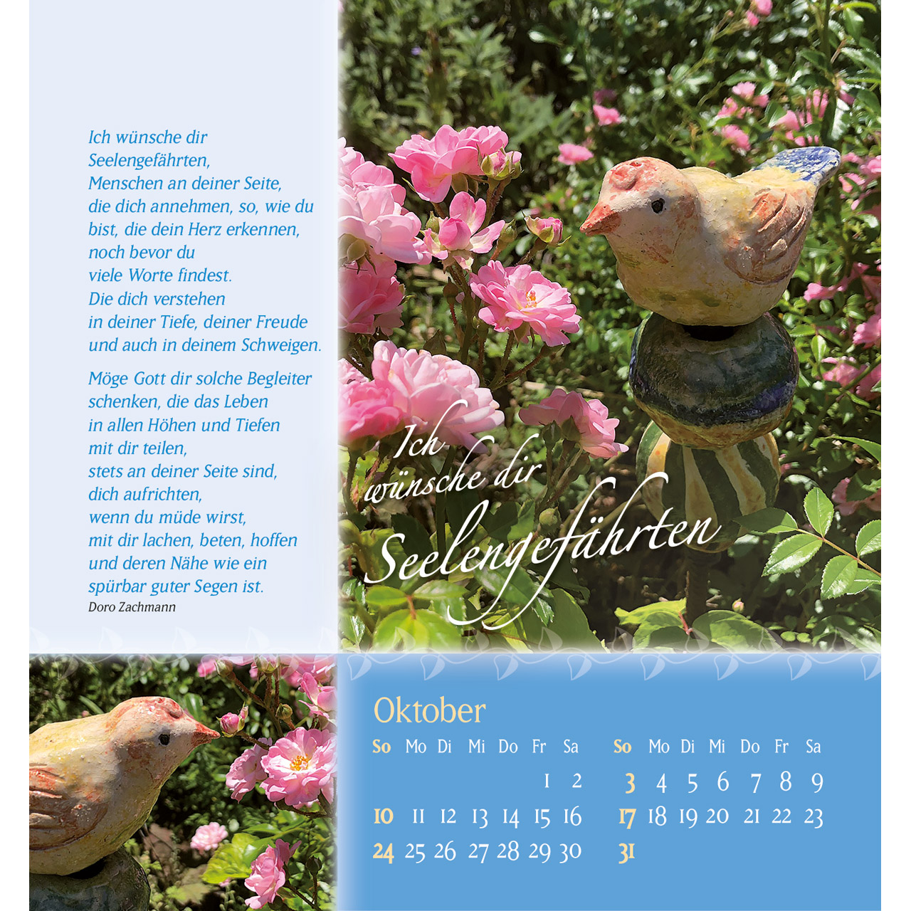 Aufstellkalender - Rosenduft mit besten Wünschen 2027
