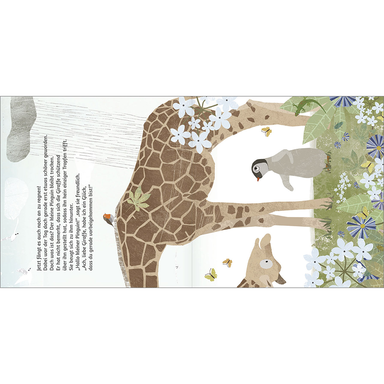 Geschenkbuch - So wunderbar sind Freunde - Pinguin auf Blumenwiese<br />viele Tiere