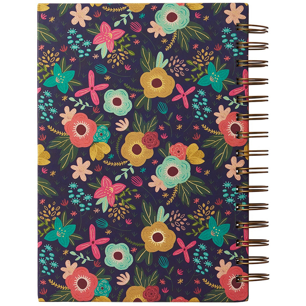 Notizbuch - grace upon grace - florales Motiv - dunkler Hintergrund