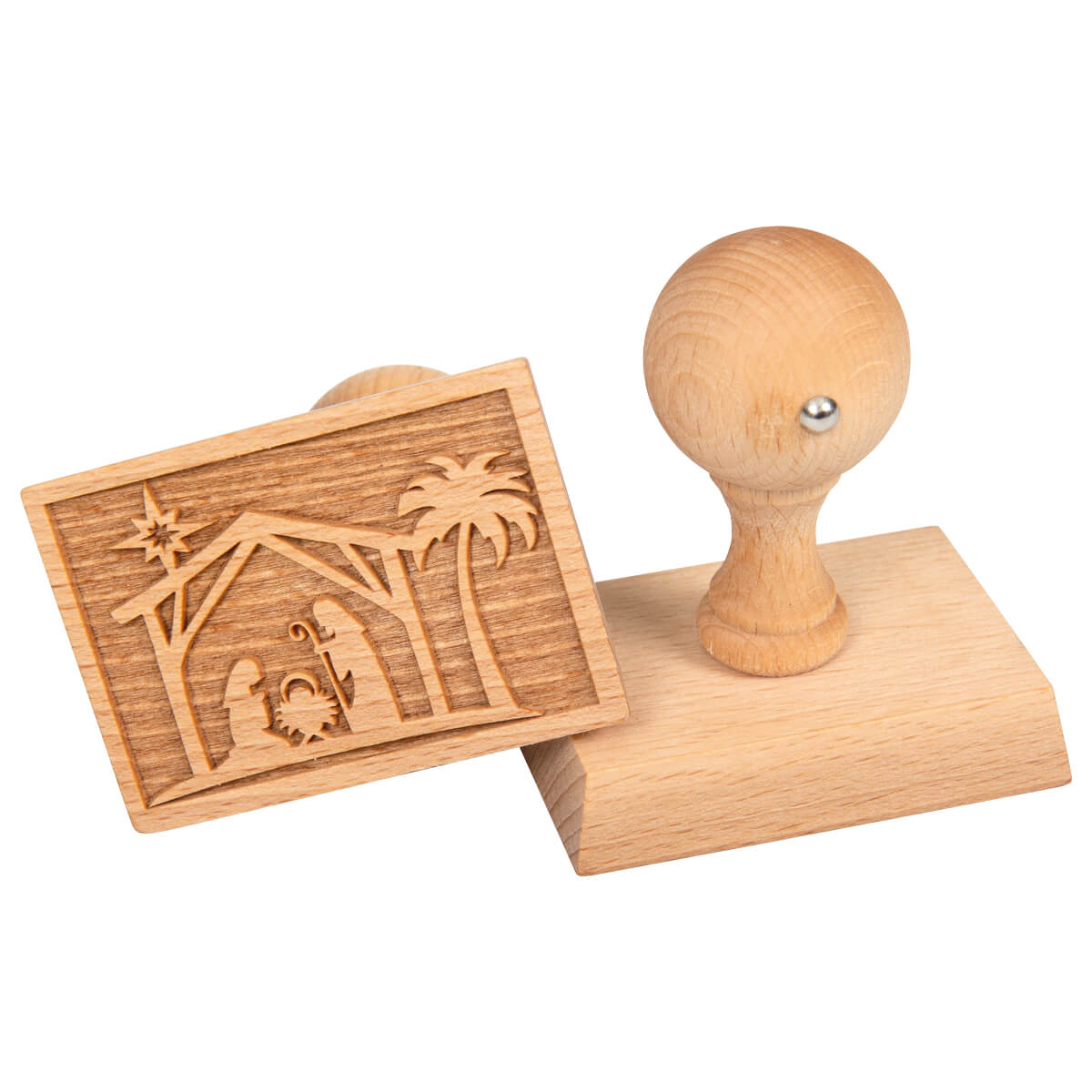 Stempel - Keksstempel mit Krippenmotiv - Stempel Holz Krippe