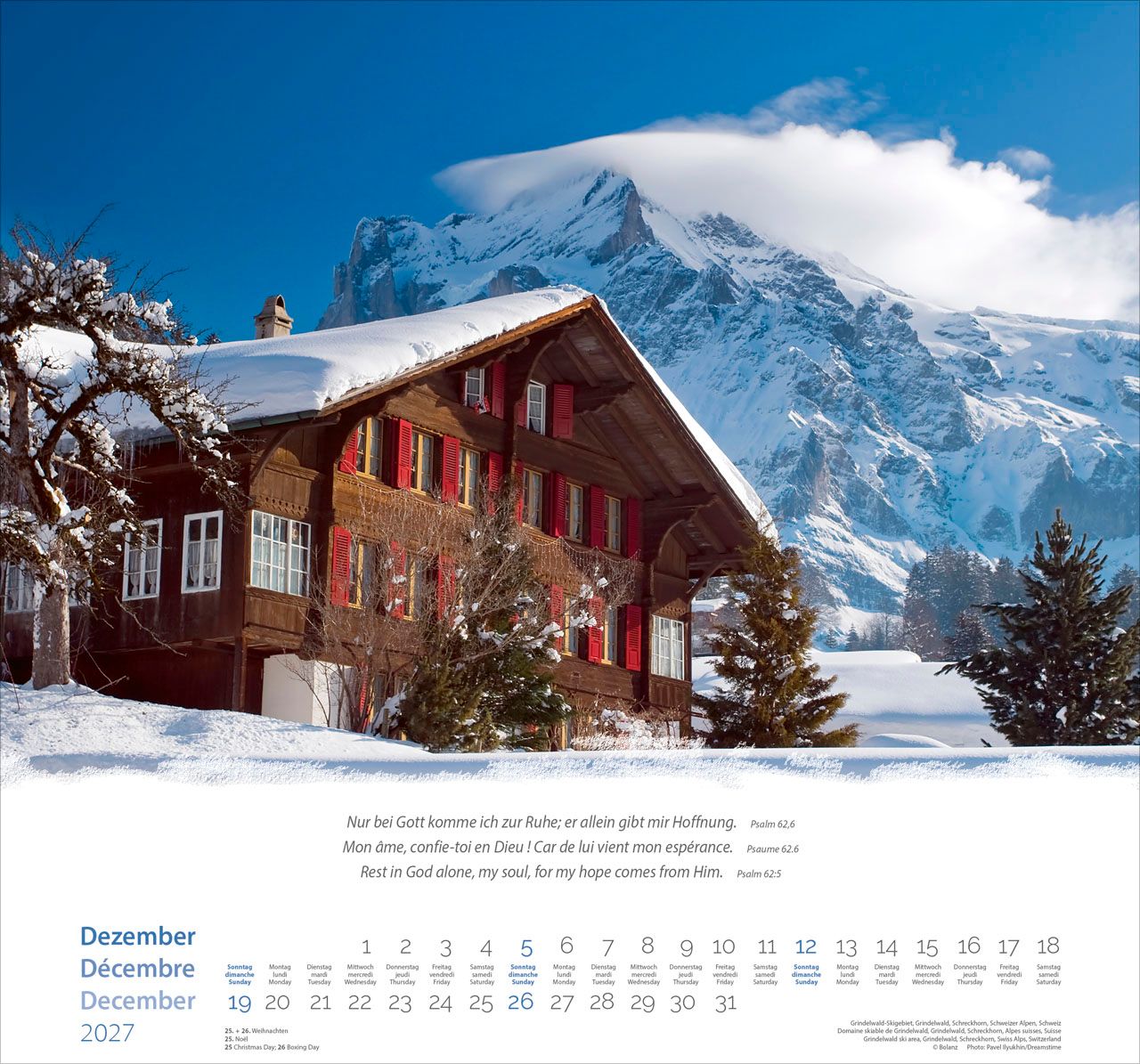 Wandkalender - Berge - Montagnes - Mountains 2027 Wandkalender