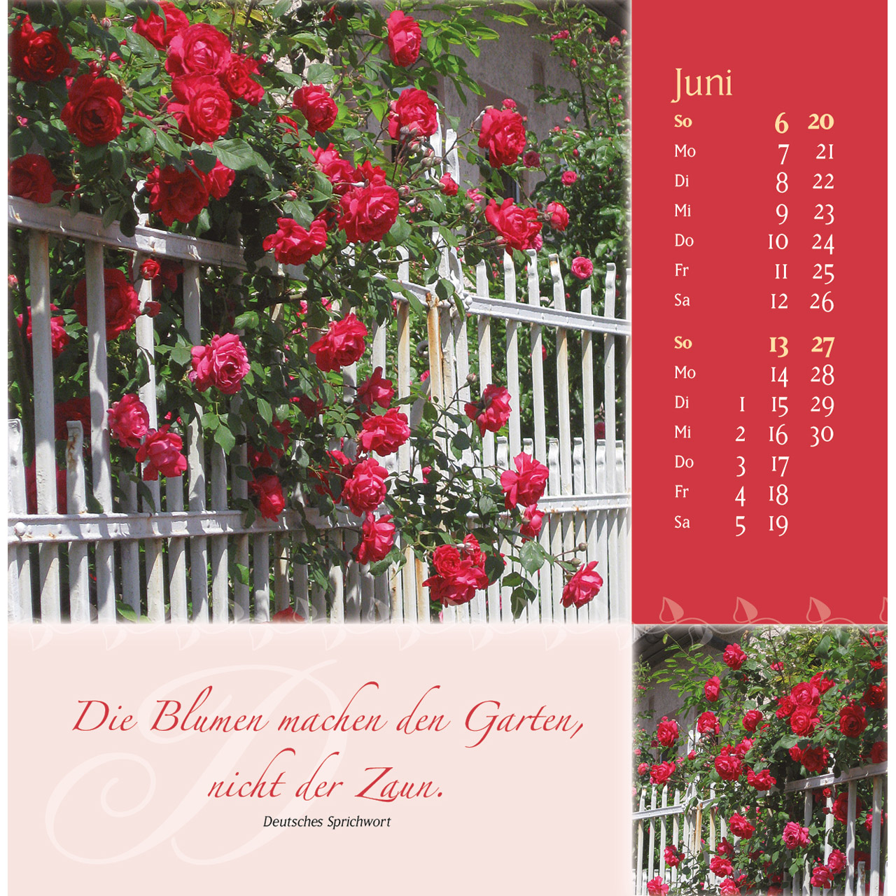 Postkartenkalender - Rosenduft mit lieben Wünschen 2027