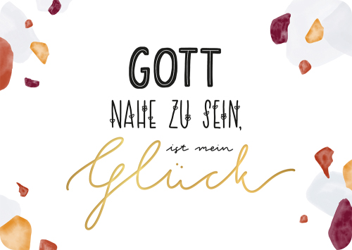 Postkarte - Postkarte 'Gott nahe zu sein, ist mein Glück. Psalm 73,28' - Punkte