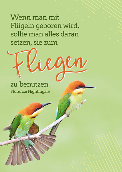 Postkarte - Postkarte 'Wenn man mit Flügeln geboren wird...'