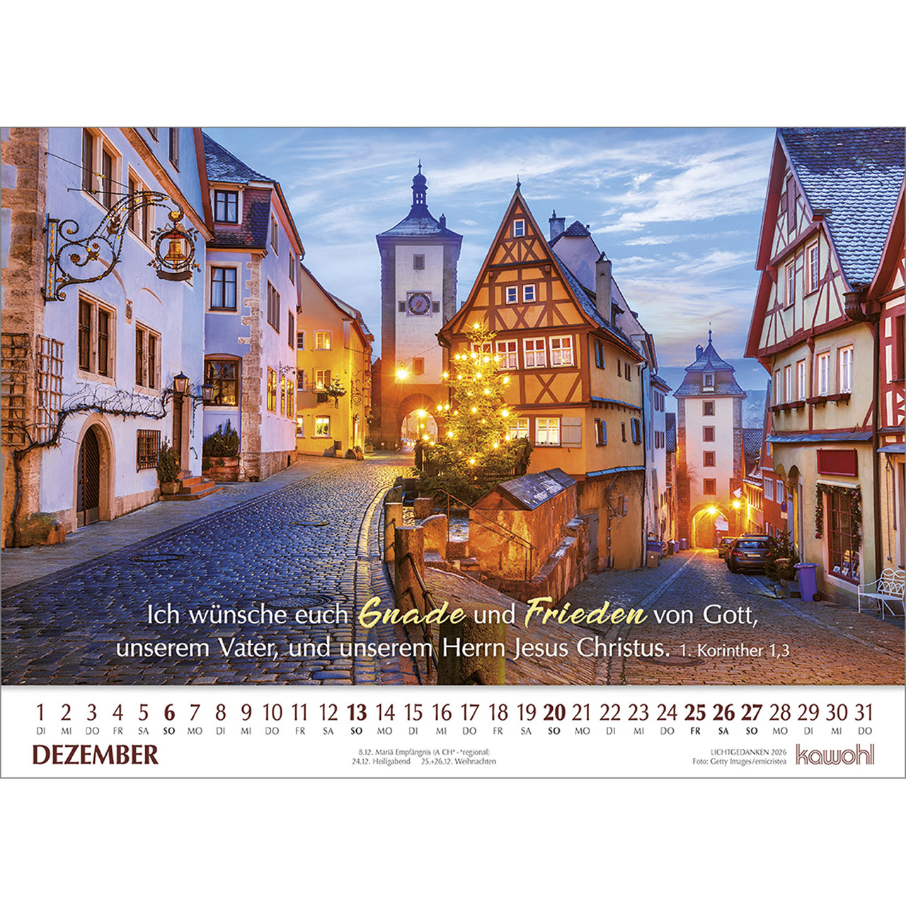 Wandkalender - Lichtgedanken 2026